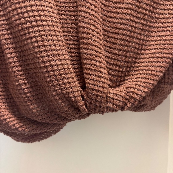 La Miel Dusty Rose Waffle Knit Long Sleeve Shirt - Picture 5 of 7